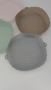 【Local Shipping】Air Fryers Oven Baking Tray Fried Chicken Basket Mat AirFryer Silicone Pot Round Replacemen Grill Pan Accessories 20cm