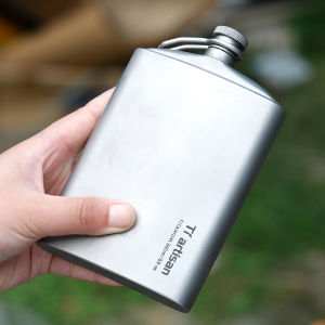 Tiartisan Titanium 260ml Alcohol Flask Outdoor Camping Ultralight Portable Whiskey Wine Bottle  With Funnel