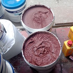 6kg Hồ Vữa tạo hiệu ứng vân gai Travertine Dùng Lu lăn Bay bả hoặc máy phun kéo xước tạo sần chịu ẩm Phủ Nứt