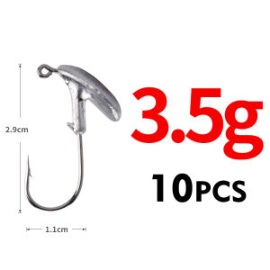Meredith | MEREDITH 10PCS Blood Slot Jig Head Tumbler Head Fishing Hook 3.5g 5g 7g 10g 14g for Soft Lure Carbon Steel