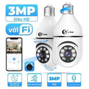 Camera Bóng Đèn Thông Minh Không Dây WiFi XVIM 3MP E27 Bảo Mật Trong Nhà Với Khả Năng Xoay 360 Độ Âm Thanh Hai Chiều Tầm Nhìn Ban Đêm Màu Đầy Đủ Phát Hiện Chuyển Động