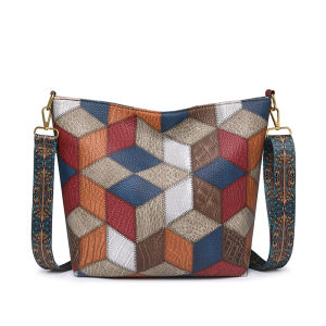 High Quality Small Bag Womens 2024 New Arrival Fashion Patchwork Tote Bag Large Capacity Commuter Bag Niche Style Shoulder Messenger Bag