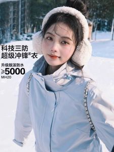 Moonlight Blue Womens Gore-Tex Jacket Spring & Fall Windproof Waterproof Three-in-One Outwear 2024 New Arrival American Outdoor Mountaineering Clothing Female