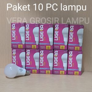 Paket 10 PC lampu LED LIGERA Gold Bulb 15W cahaya putih 6500K super terang E27.
