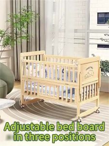 DULEPIG Solid wood crib eco-friendly solid wood baby baby bb cradle multi-functional no paint mobile childrens splice bed