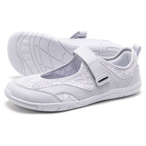 HOBIBEAR | HOBIBEAR Women Barefoot Ballet Flats Hook-Loop Wide Toe Box Shoes Mesh Floral Weave Mary Jane Shoes
