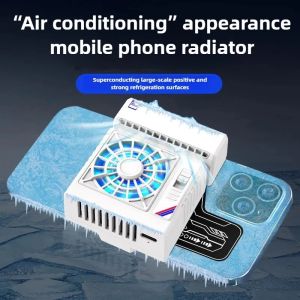 S5 Mobile Phone Semiconductor PUBG Game Cooler Radiator Air Conditioner Shape Cool Heat Sink for IPhone IOS Android Cooling Fan