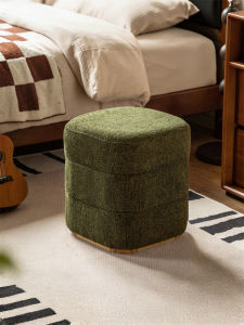 SAMEDREAM | Soft Padded Wooden Makeup Stool for Girls Bedroom