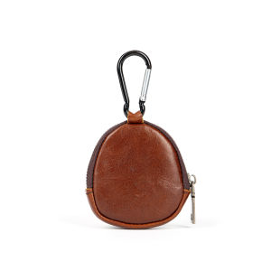 Retro Genuine Leather Simplicity Keys Coins Holder Zipper Pouches Bluetooth Earphone Storage Small Hanging Bags