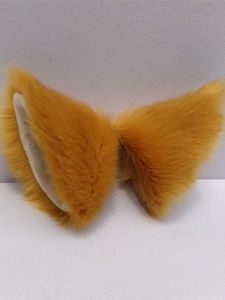 Orange Cat Ears Tail Bow Tie Bracelet Handmade Cosplay Hair Accessory Wolf Ear Animal Tail Headband Clip on Ears