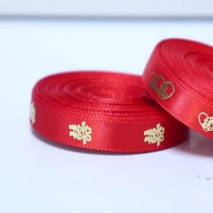 10 Thước 10 Mm Đỏ Ruy Băng Polyester Lễ Hội In Hình Cho Thiết Kế Thủ Công Lễ Hội Mùa Xuân Tiệc Cưới Quà Tặng Bao Bì Trang Trí
