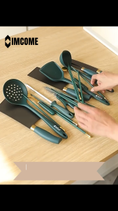 IMCOME Tempat Sendok Garpu Pisau Sumpit Estetik Rak Wadah Peralatan Dapur Penyimpanan Alat Makan Putar Dengan Tirisan