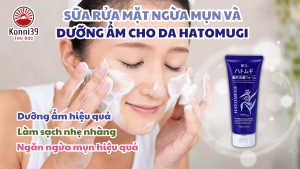 SỮA RỬA MẶT NGỪA MỤN VÀ DƯỠNG ẨM CHO DA HATOMUGI NHẬT BẢN (TUÝP 130GR)