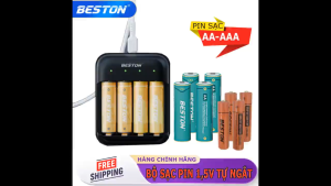 Sạc Pin Tiểu AA/AAA 1.5V Beston M7032 - Pin Sạc Lithium Chính Hãng - Sạc Nhanh Độc Lập Bảo Hành