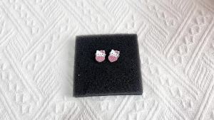 Sanrio | Hello Kitty Kuromi Earrings Cute Heart Rhinestone Earrings Birthday Party Jewelry for Girls