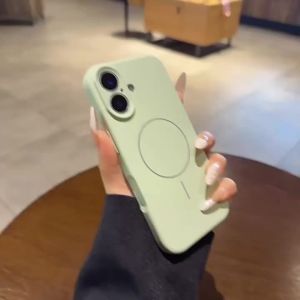 AO.HU | Magnetic Charging Skin Feeling Liquid Silicone Phone Case