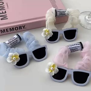 MallMainan-C934 Ikat Rambut Wanita Motif Kacamata Kunciran Fashion Lucu / Kuncir Rambut Anak Perempuan Cepol Rambut Wanita Kekinian