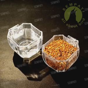 SEMPATI Cepuk Burung Cepuk Mika Segi 8 Delapan Mini Emboss Nomor 3 Cepuk Wadah Tempat Pakan Makan Minum Burung Lovebird Kacer Kenari Branjangan Finch