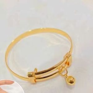 perhiasan gelang tangan bangle daun kerincing wanita dewasa anti luntur