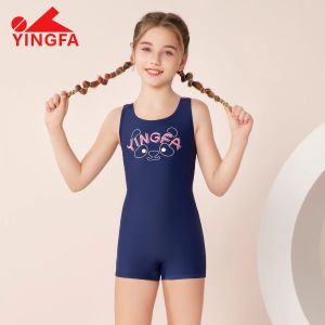 Yingfa ชุดว่ายน้ำสำหรับเด็กชุดว่ายน้ำชิ้นเดียวสำหรับเด็กผู้หญิงแห้งเร็วป้องกันคลอรีนมืออาชีพสำหรับ3-16yrs