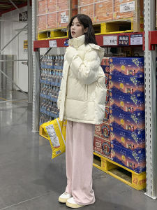 Womens Short Bread Style down Cotton Jacket Loose Fit Thickened Winter Coat Korean Version 2024 New Style Student Cotton Puffer