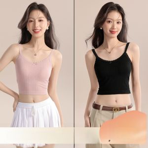 MiiOW | Áo ba lỗ nữ mùa hè 2025 mới Áo ngực có đệm không cần mặc áo ngực Mông đẹp Áo sơ mi cơ bản mặc trong và ngoài