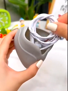 Portable Silicone Data Cable Storage Bag Wired Earphone Storage Box Key Lipstick Storage Bag