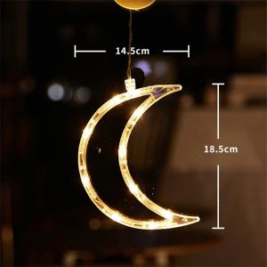 LED Light Snowflake Santa Window Ornaments Decoration for Home Xmas Navidad New Year Christmas Decor Fairy Lamp String Lights