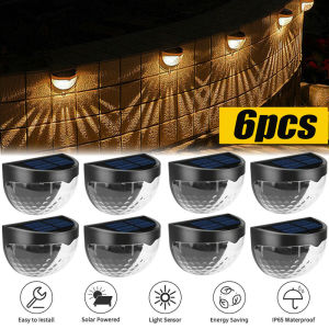 Solar Wall Light 6LED Fashion Semicircular Appearance IP65 Waterproof Suitable for Outdoor Access/driveway/terrace