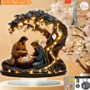 1pcs Nativity Scene Desktop Decoration - Battery free Acrylic Classic Design Suitable for Home and Office Decoration