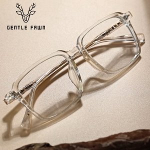 Gentle Fawn Frame Kacamata Lensa Plano Bentuk Kotak Bahan TR90+Acetate Kuat Kokoh Bisa Minus Trendy Style 71026
