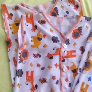 Baju Bayi Newborn Lengan Kutung Motif Halus Lembut