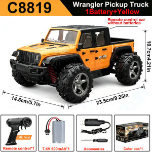 WLtoys | In Stock C8819 RC Car 4WD Wrangler All-Terrain Remote-Controlled Climbing Pickup Truck Off-Road Vehicle Toys for Kids Gift