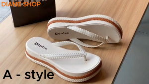 Best Seller Women Trendy Height Increasing Flip-flops Anti-slip Wear Resistant Sole Comfort Vacation Indoor Outdoor Four Seasons Commute Footwear 095523