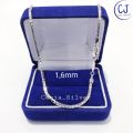 Kalung Perak Silver Asli 925 Lapis Emas Putih Model Italy Santa 50Cm Kwalitas Super - Kalung Perak Pria Wanita Anti Karat. 