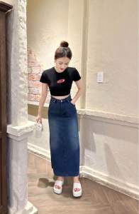 Chân váy jeans dài thời trang nữ cao cấp ms-138