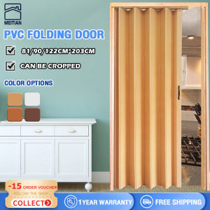 MEITIAN Accordion Sliding Door PVC Folding Door Kitchen Door Bathroom Door Home Room Divider Door Track