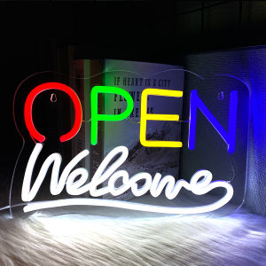 Open Welcome Neon Sign For Wall DecorLed Neon Light For Business Bar DecorClub Shop RestaurantSalon HotelCoffee Shop