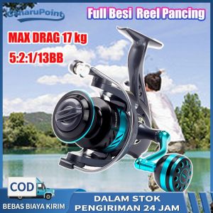 Reel Pancing Full Besi  Reel Pancing Rell Murah  Reel pancing Murah Besi Max Drag 17kg Fishing 5.2:1 13 Ball Bearing  Reel Pancing Murah Kuat Katrol Pancing Reel Gulungan Pancing CNC handle DKⅡ1000-7000 Reel Spining Pancing