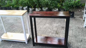 (งานสั่งทำ เหล็ก 1.5x1.5 นิ้ว) ชั้นวางตู้ ชั้นวางของ โครงเหล็ก พื้นไม้ทั้ง 2 ชั้น MT097