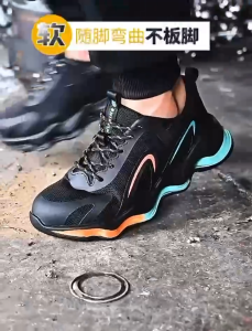 Fashion Mens Steel Toe Cap Safety Shoes Outdoor Breathable Non-slip Anti smashing and Anti Piercing Work shoes Original