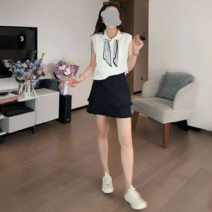 Shalldoer | Áo vest không tay rộng rãi phong cách Pháp trắng mới mùa hè cho nữ cổ bẻ áo sơ mi thường ngày chất liệu cotton thoáng khí