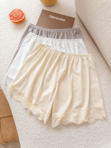 กางเกงขาสั้นผ้าไหมน้ำแข็งหลวมๆ สำหรับผู้หญิง กางเกงขายาวเอวกลาง ผ้าไนลอน ทรงสามส่วน ทรงหลวมๆ สำหรับฤดูร้อน