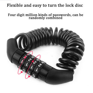 Bicycle Lock 4 Digit Combination Code Steel Cable Security Password Cycling Bike Bike Helmet Lock Portable Cable Backpack Lock