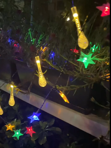 AIMO LED solar water droplet light string multi-color light outdoor waterproof courtyard light Christmas decorative light