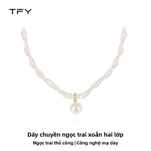 TFY | Dây Chuyền Đôi Cao Cấp Phong Cách Pháp Có Ngọc Trai