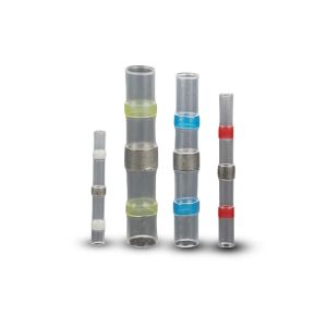 100Pcs Waterproof Heat Shrink Tubing Butt Crimp Terminals Solder Seal Electrical Connectors Wire Cable Splice Kit Automotive Marine Butt Terminals