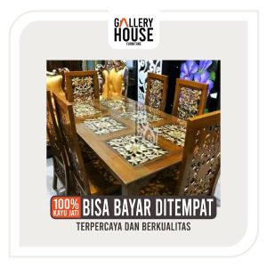 MEJA MAKAN MINIMALIS KAYU JATI