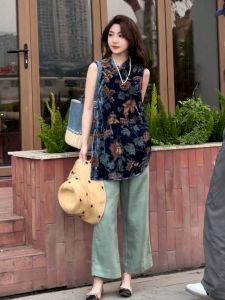 New Chinese Style Autumn Winter Velvet Cheongsam Shirt Set Luxury Minimalist Zen Style Small Size Fashionable Womens Suit