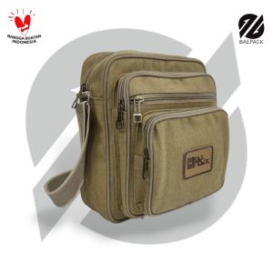 BAEPACK - Tas Kanvas Tas Selempang Kanvas Sling Bag Tas Messenger Tas Kuliah Tas Hangout Tas Pria Selempang